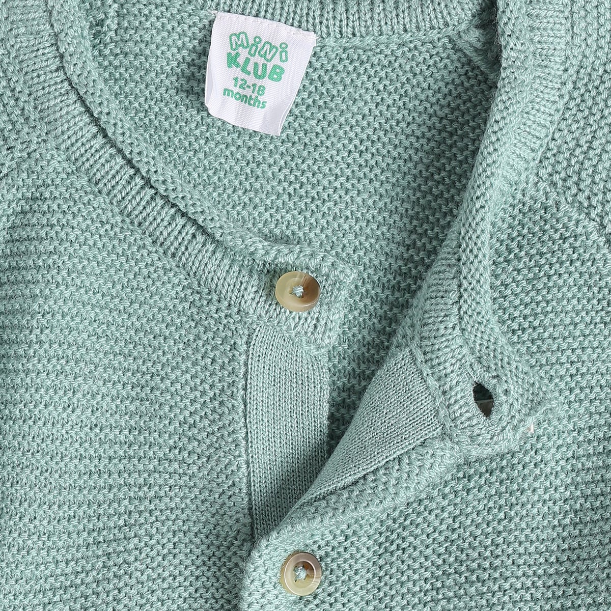Baby Boys Mint Green Knitted Cardigan And Knit Bottom Set Regular Fit Casual Wear