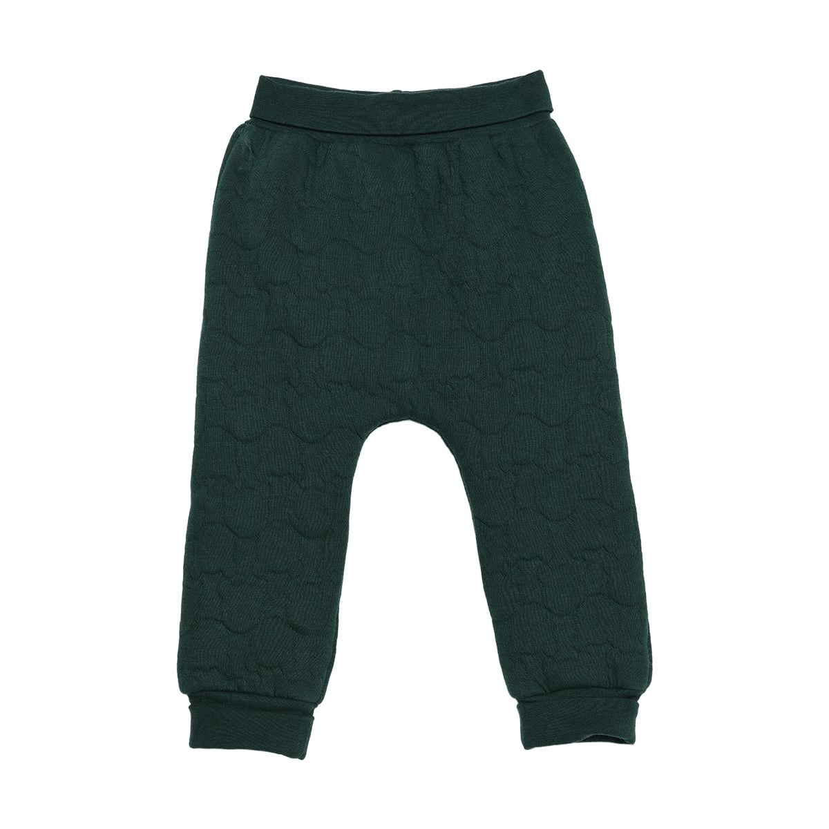 Baby Boys Dark Green Cotton Blend Textured Quilted Hooded Jacket And Bottom Set Regular Fit Casual Wear