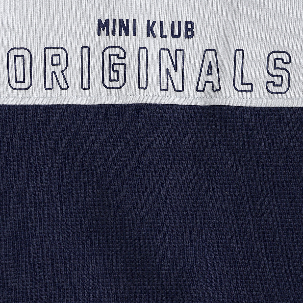 Baby Boy Navy Blue & White Cotton Blend Co-ord Set Originals Print Full Sleeve