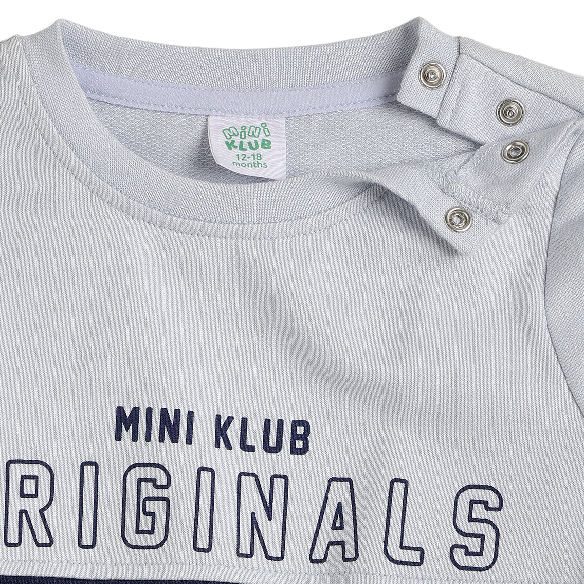 Baby Boy Navy Blue & White Cotton Blend Co-ord Set Originals Print Full Sleeve