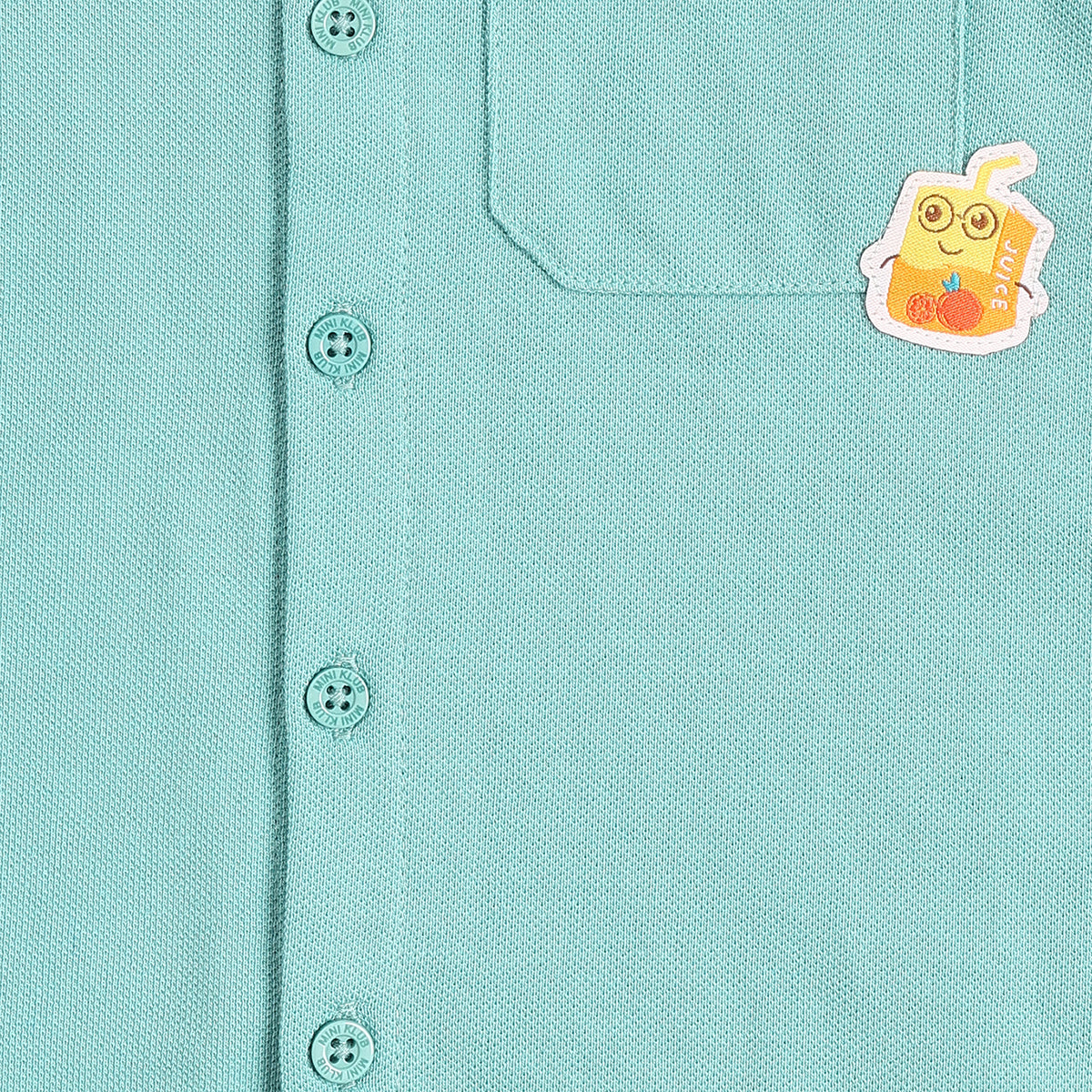 Baby Boy Aqua Green Shirt & Beige Bottom Co-ord Set Full Sleeve Smart Casual