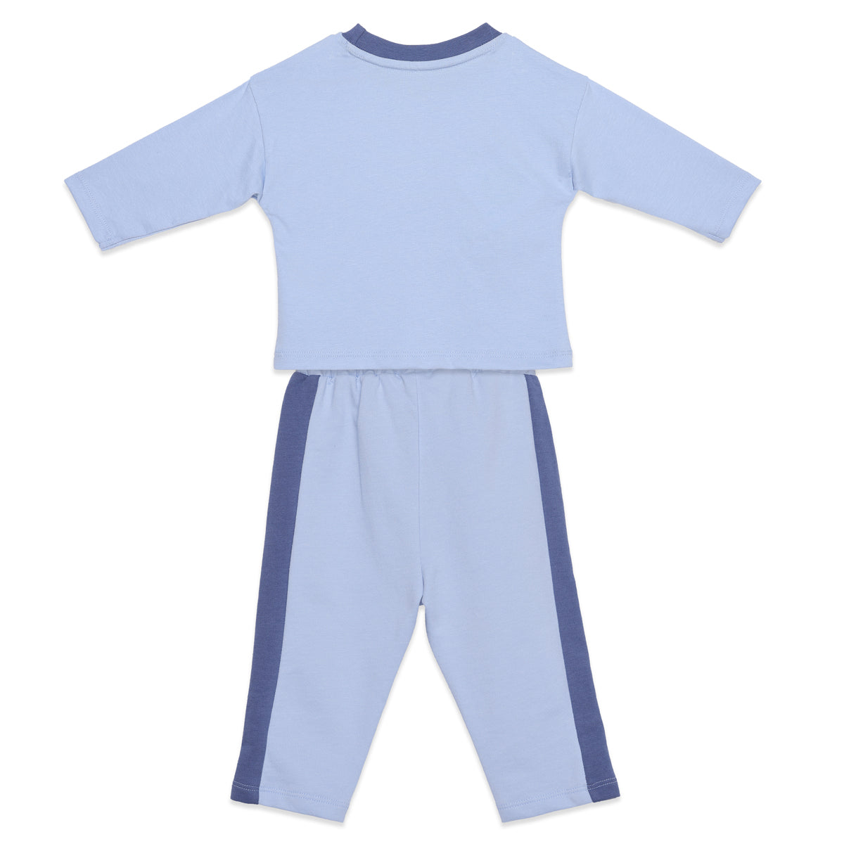 Baby Boys Blue Cotton Top and Bottom Set Regular Fit Casual Wear