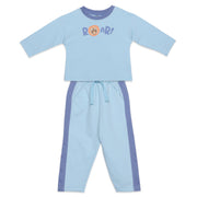 Baby Boys Blue Cotton Top and Bottom Set Regular Fit Casual Wear