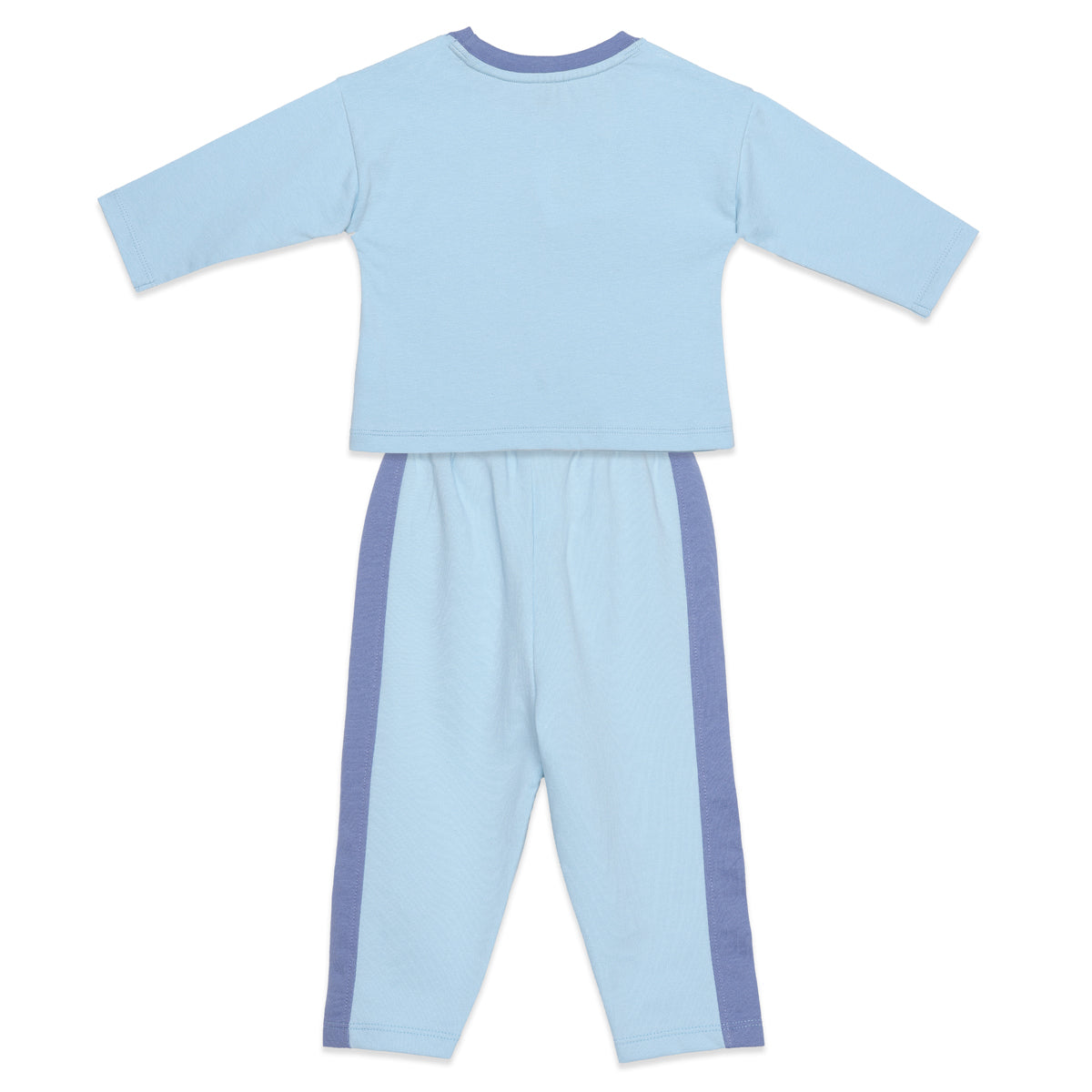 Baby Boys Blue Cotton Top and Bottom Set Regular Fit Casual Wear