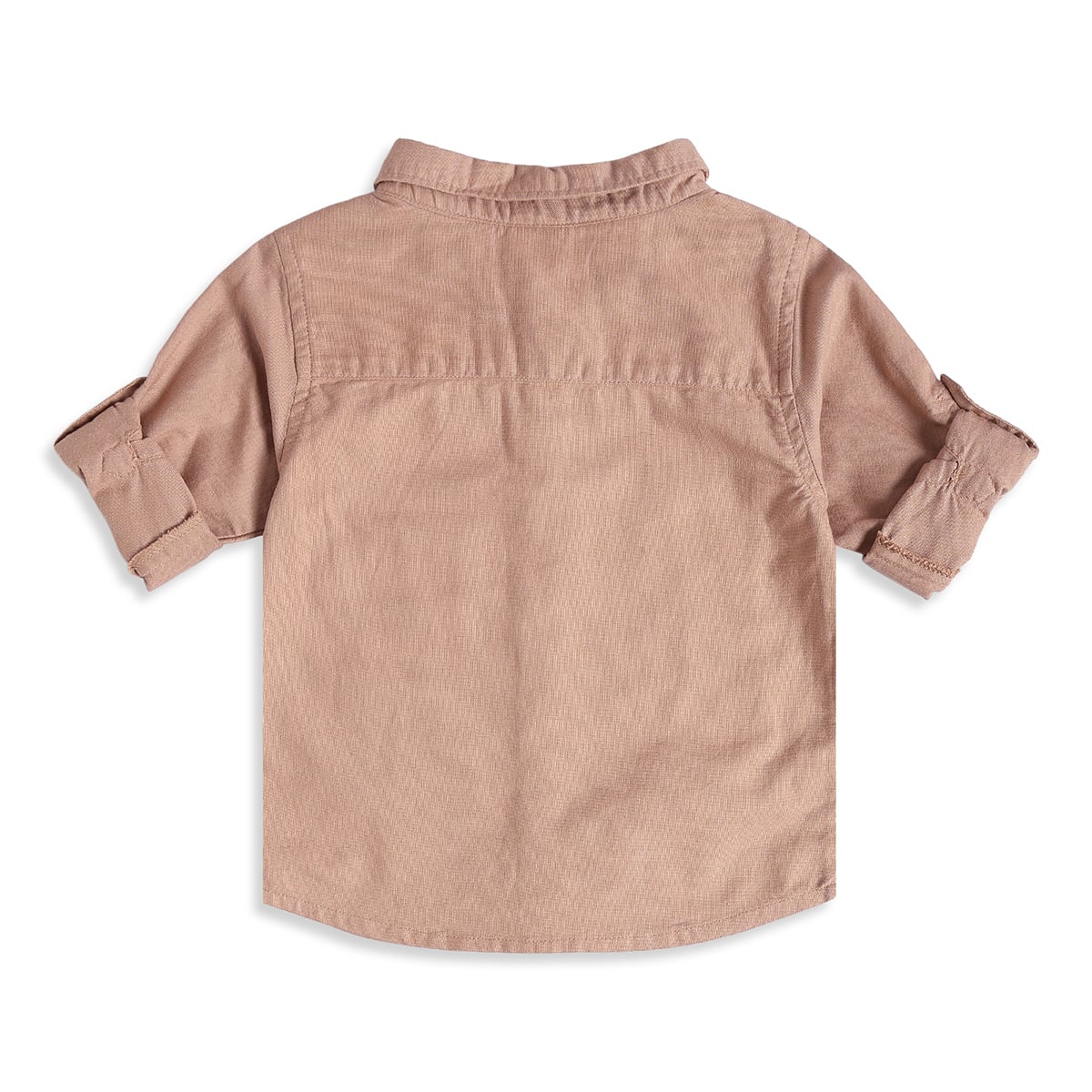Baby Boys Peach And Black Cotton Solid Shirt And Pant Set Regular Fit Casual Wear
