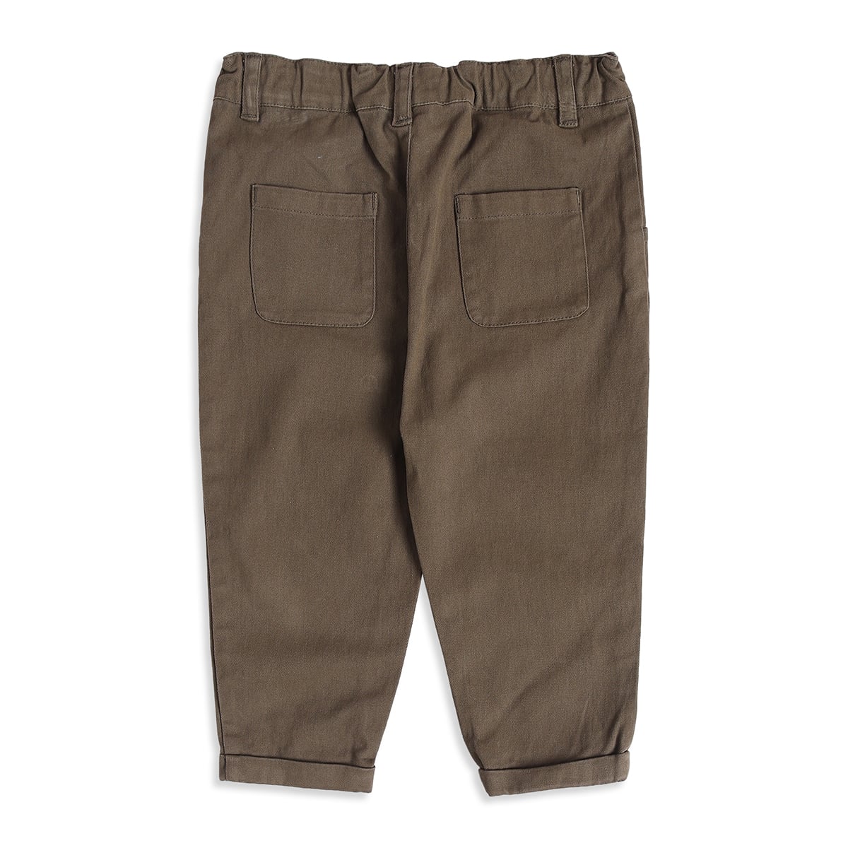 Baby Boys Olive Green White And Brown Cotton Checked Shirt And Pant Set Regular Fit Casual Wear