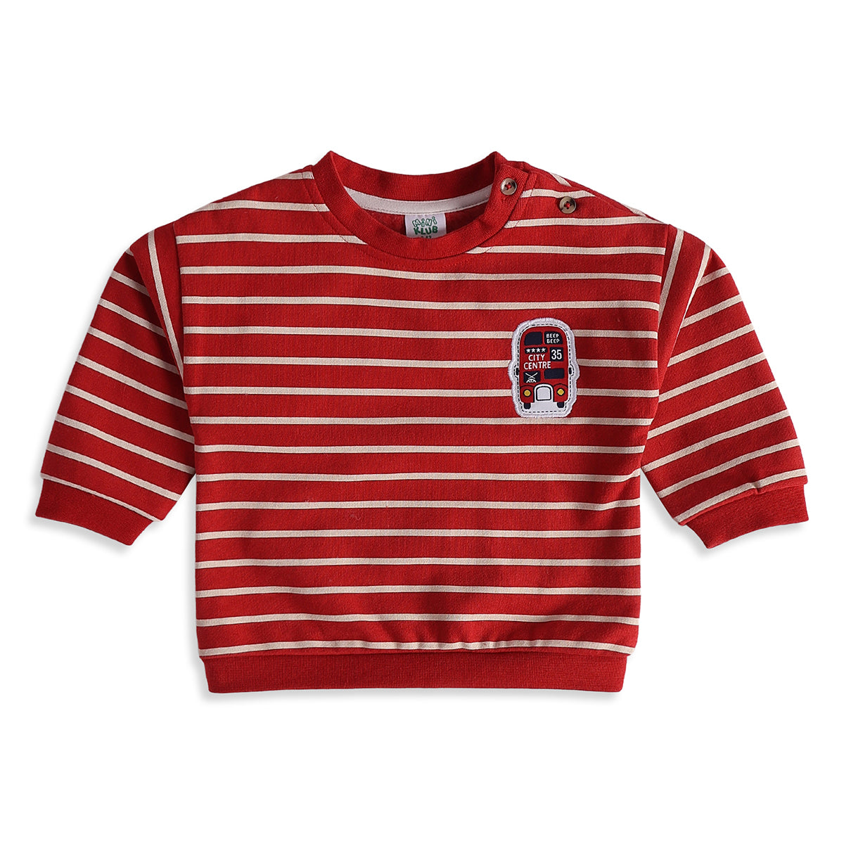 Baby Boys Red Cotton Blend Sweatshirt and joggers Set Regular Fit Casual Wear