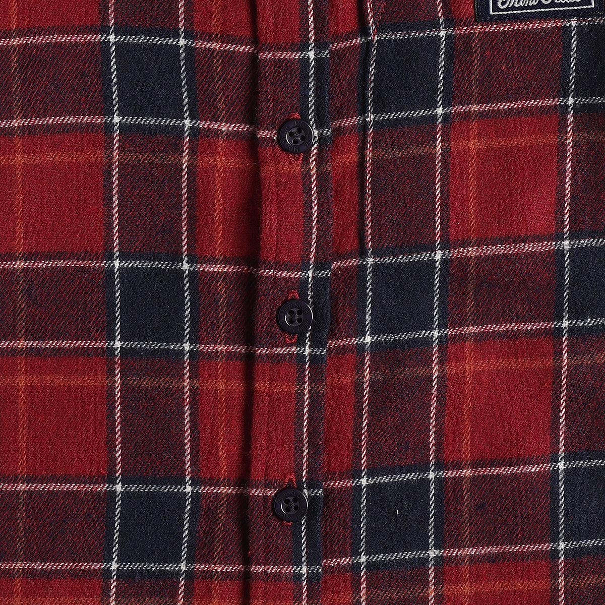 Baby Boy Red & Navy Checkered Shirt with Navy Bottom Clothing Set
