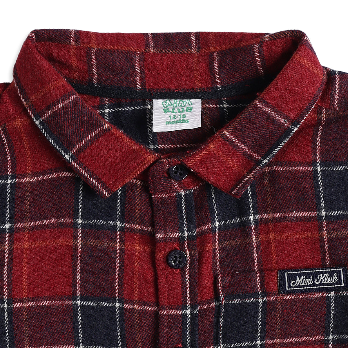 Baby Boy Red & Navy Checkered Shirt with Navy Bottom Clothing Set