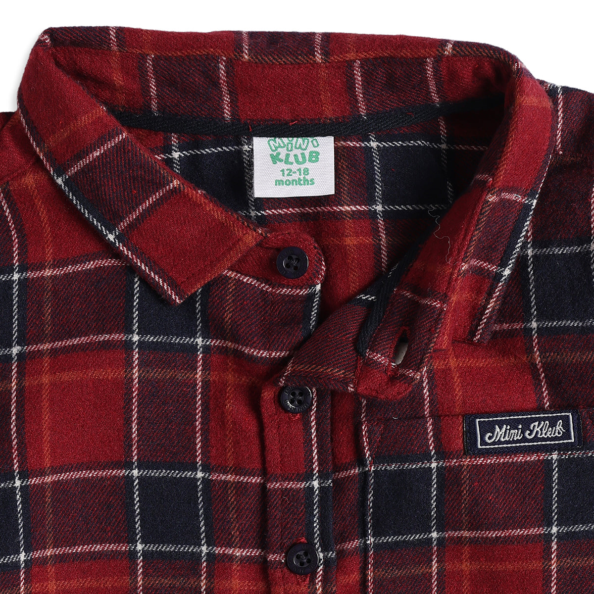 Baby Boy Red & Navy Checkered Shirt with Navy Bottom Clothing Set