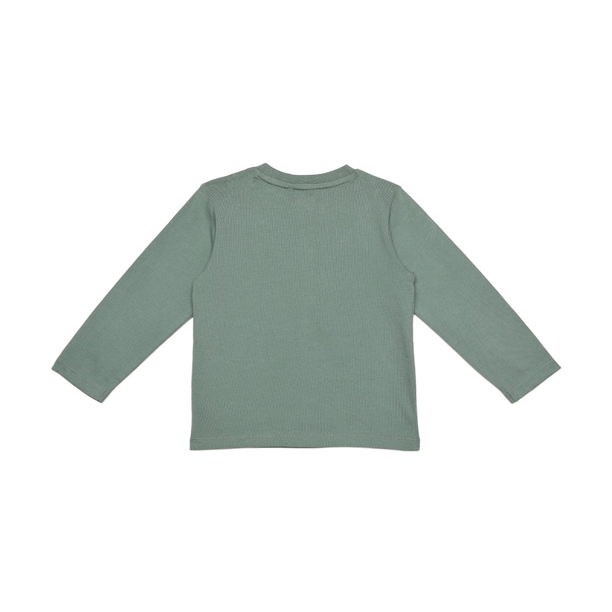 Baby Boys Sage Green Cotton Tractor Applique Full Sleeve Top And Bottom Set Regular Fit Casual Wear
