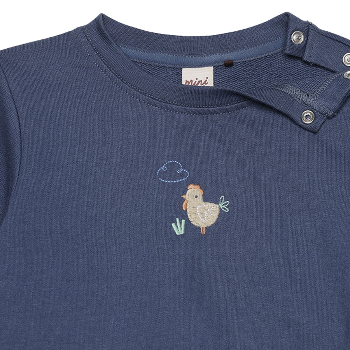 Baby Boys Navy Blue Cotton Hen Embroidered And Farm Animal Printed Top And Bottom Set Regular Fit Casual Wear