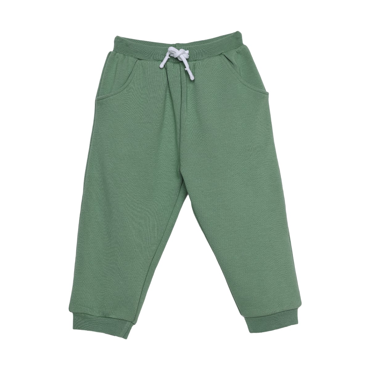 Baby Boys Sage Green Cotton Blend Bear Embroidered Hooded Full Sleeve Top And Bottom Set Regular Fit Casual Wear