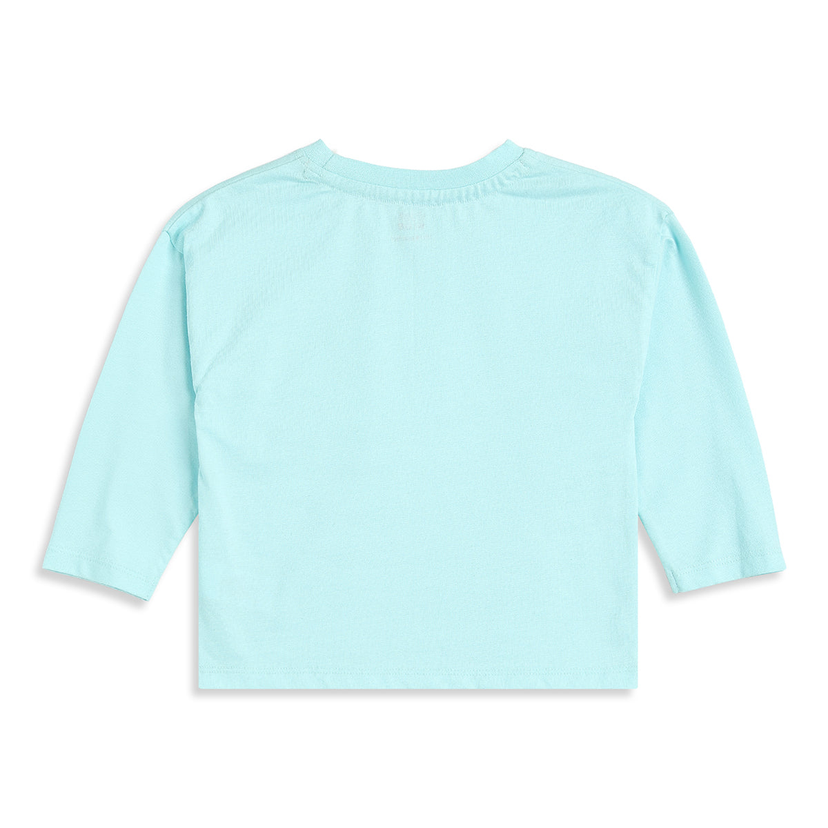 Baby Boys Aqua Blue Cotton T-Shirt with Boba Pocket Applique Casual Wear