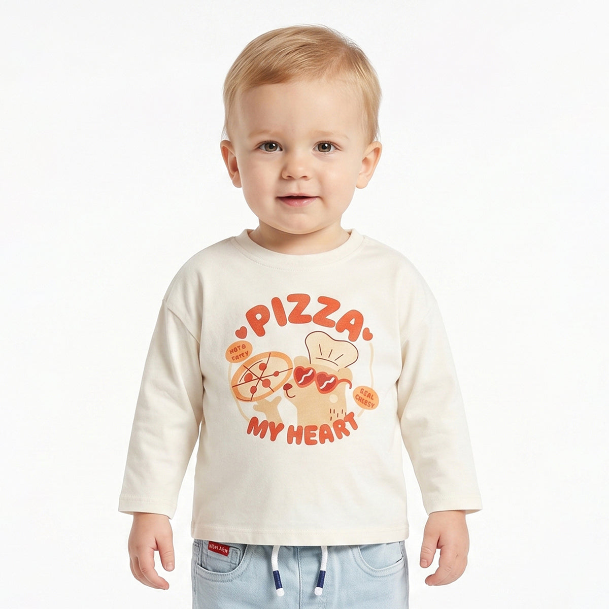 Baby Boys Aqua Blue Cotton T-Shirt with Boba Club Pocket Applique Casual Wear