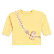 Baby Boys Yellow Cotton T-Shirt with Boba Bear Applique Casual Wear