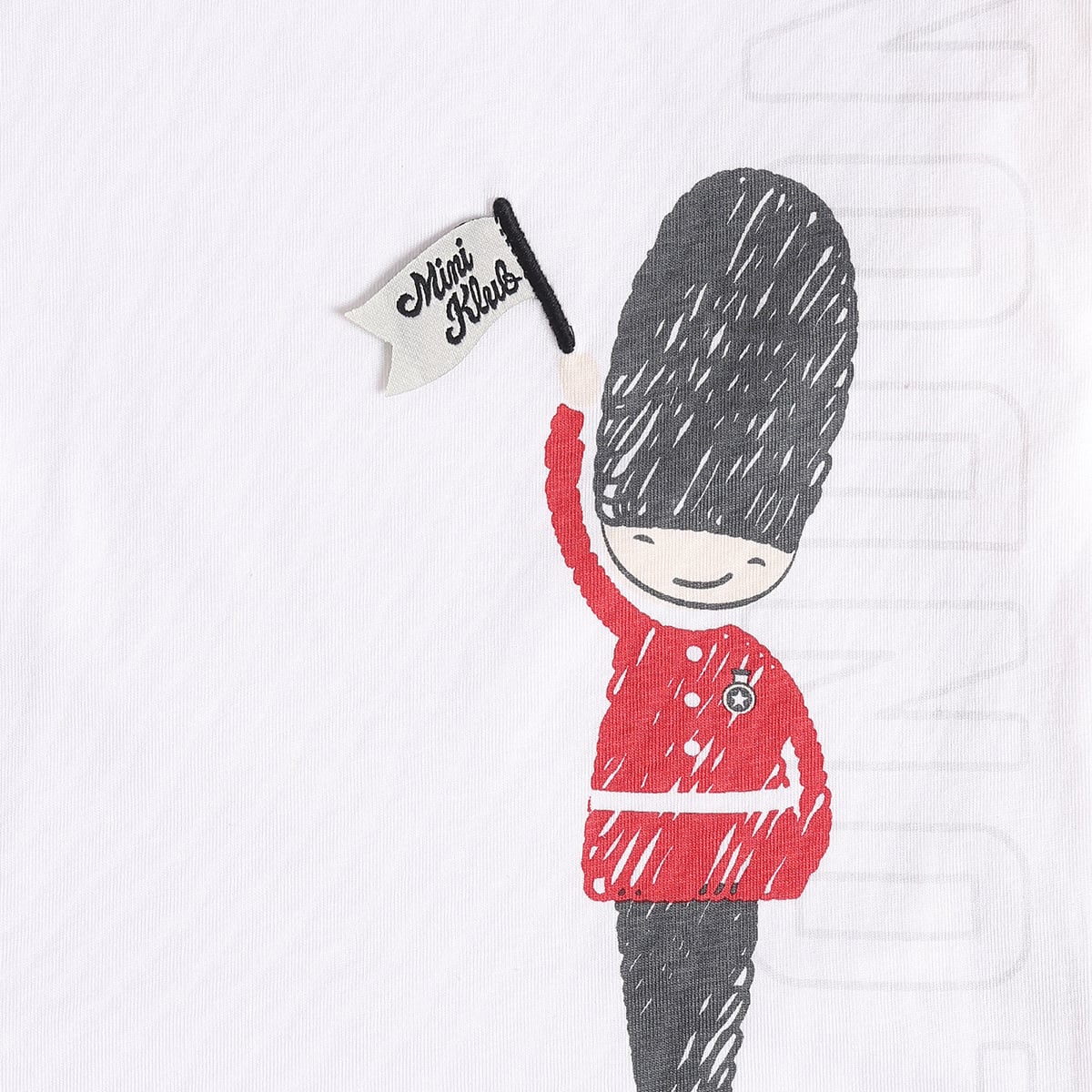 Baby Boys White Cotton London Guard Printed T-Shirt Regular Fit Casual Wear