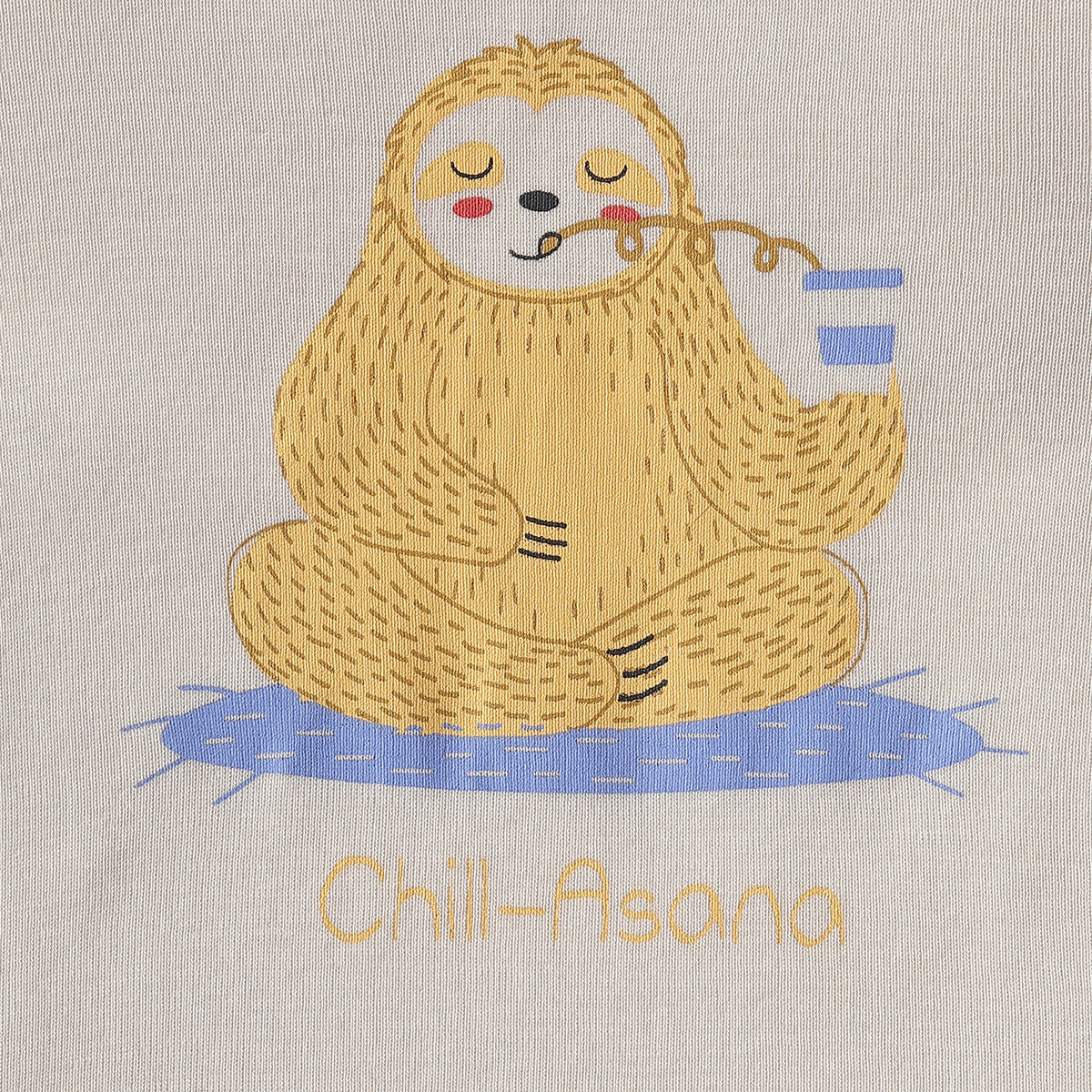 Baby Boys Cream Cotton Sloth Print T-Shirt Regular Fit Casual Wear