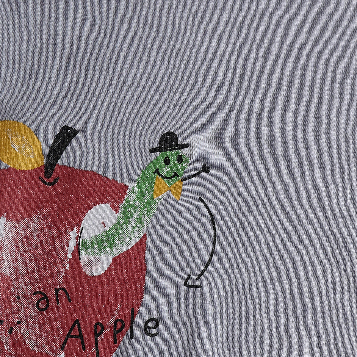 Baby Boys Grey Cotton Apple Print T-Shirt Regular Fit Casual Wear