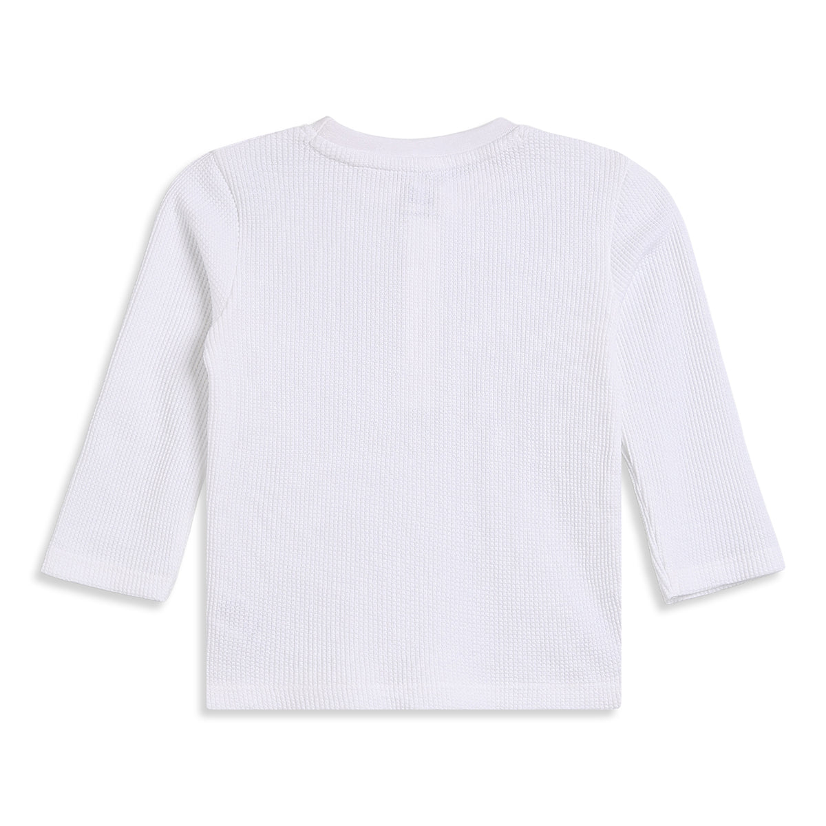 Baby Boys White Cotton Henley T-Shirt Regular Fit Casual Wear