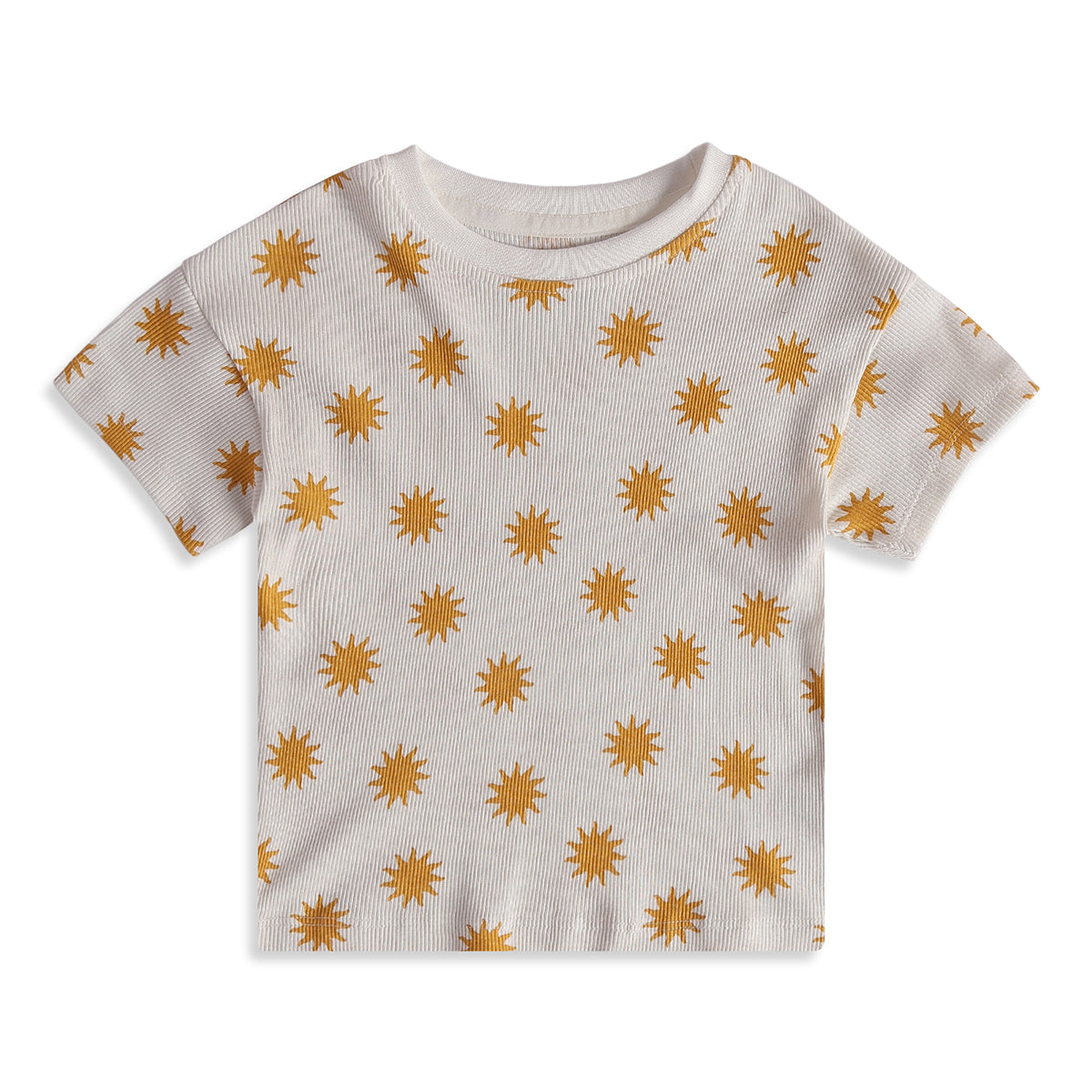 Baby Boys Cream Cotton Sun Print T-Shirt Regular Fit Casual Wear