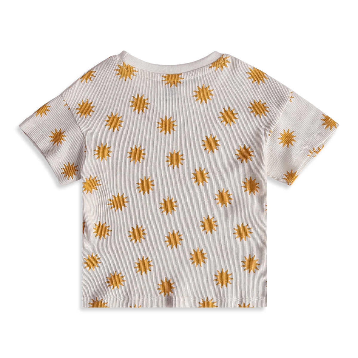 Baby Boys Cream Cotton Sun Print T-Shirt Regular Fit Casual Wear
