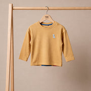 Baby Boys Mustard Yellow Cotton Dog Graphic T-Shirt Regular Fit Casual Wear
