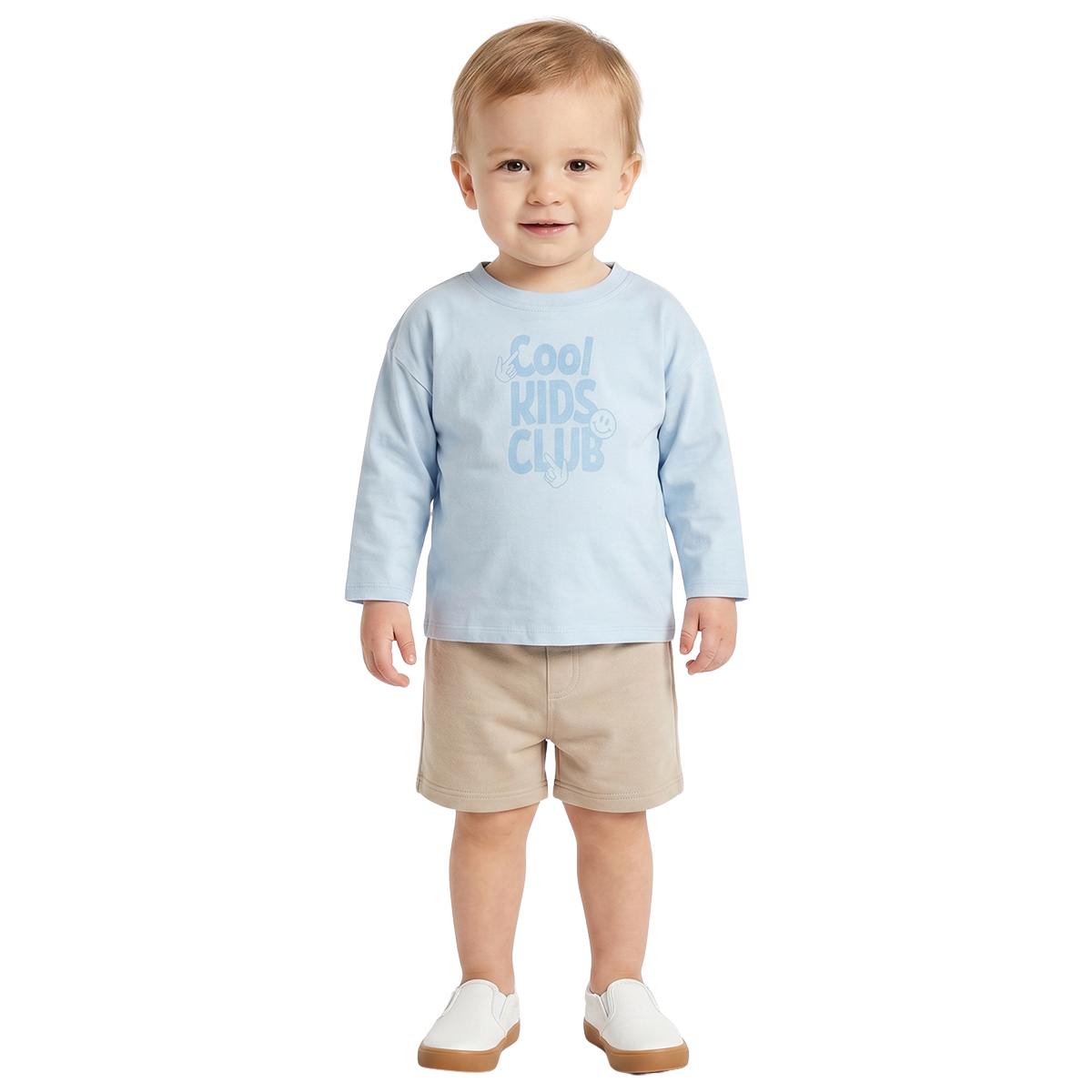 Baby Boys Light Blue Cotton T Shirt with Cool Kids Club Print
