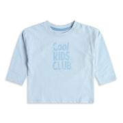 Baby Boys Light Blue Cotton T-Shirt with Cool Kids Club Print Casual Wear