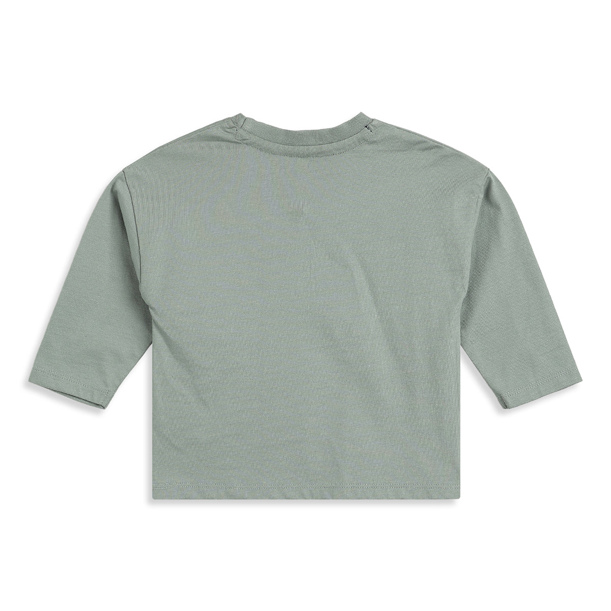 Baby Boys Sage Green Cotton T-Shirt with Excavator Graphic Print Casual Wear