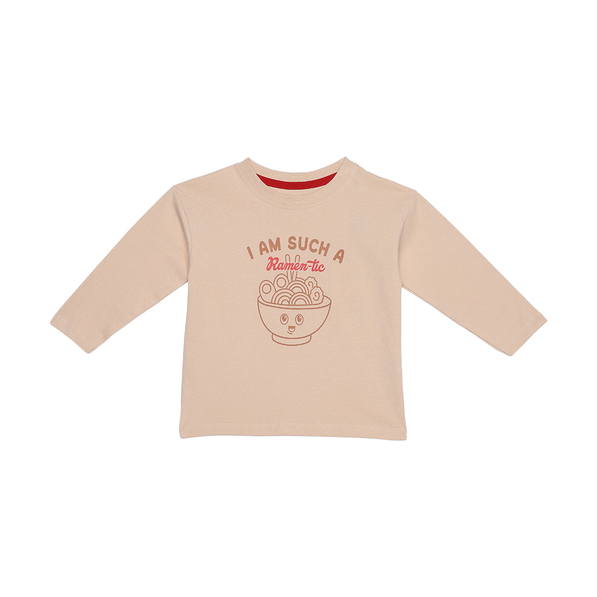 Baby Boys Beige Cotton Graphic T-Shirt Regular Fit Casual Wear