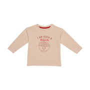 Baby Boys Beige Cotton Graphic T-Shirt Regular Fit Casual Wear