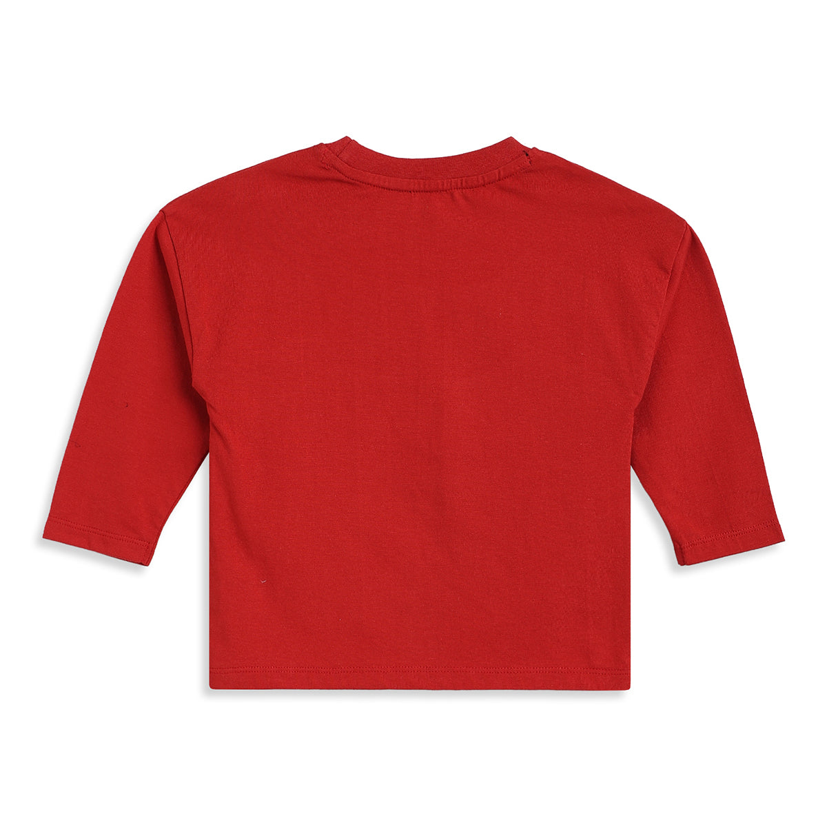 Baby Boys Red Cotton T-Shirt with Play All Day Football Graphic Print Casual Wear