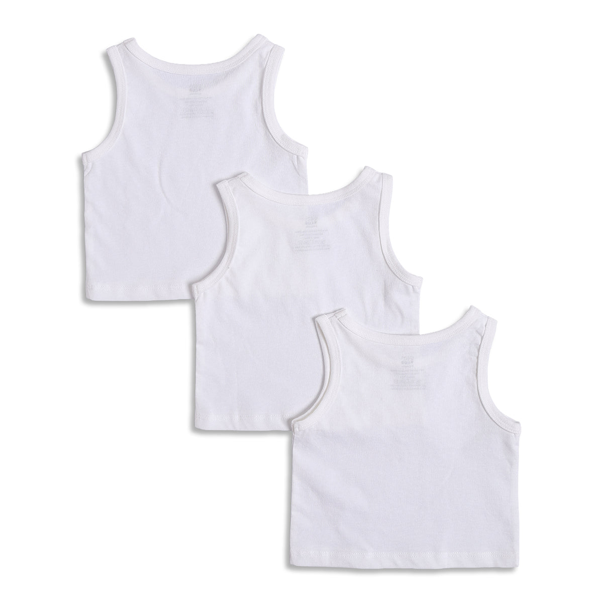 Baby Boys Solid Sleeveless Vest Pack of 3, White
