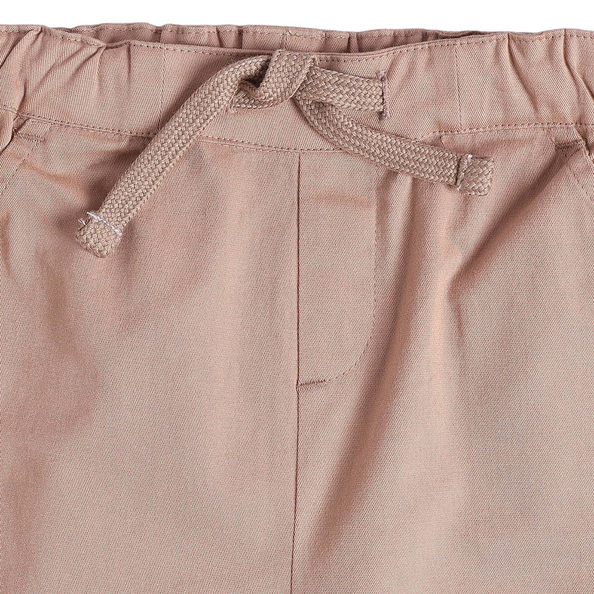 Baby Boys Beige Cotton Twill Solid Pant Regular Fit Casual Wear