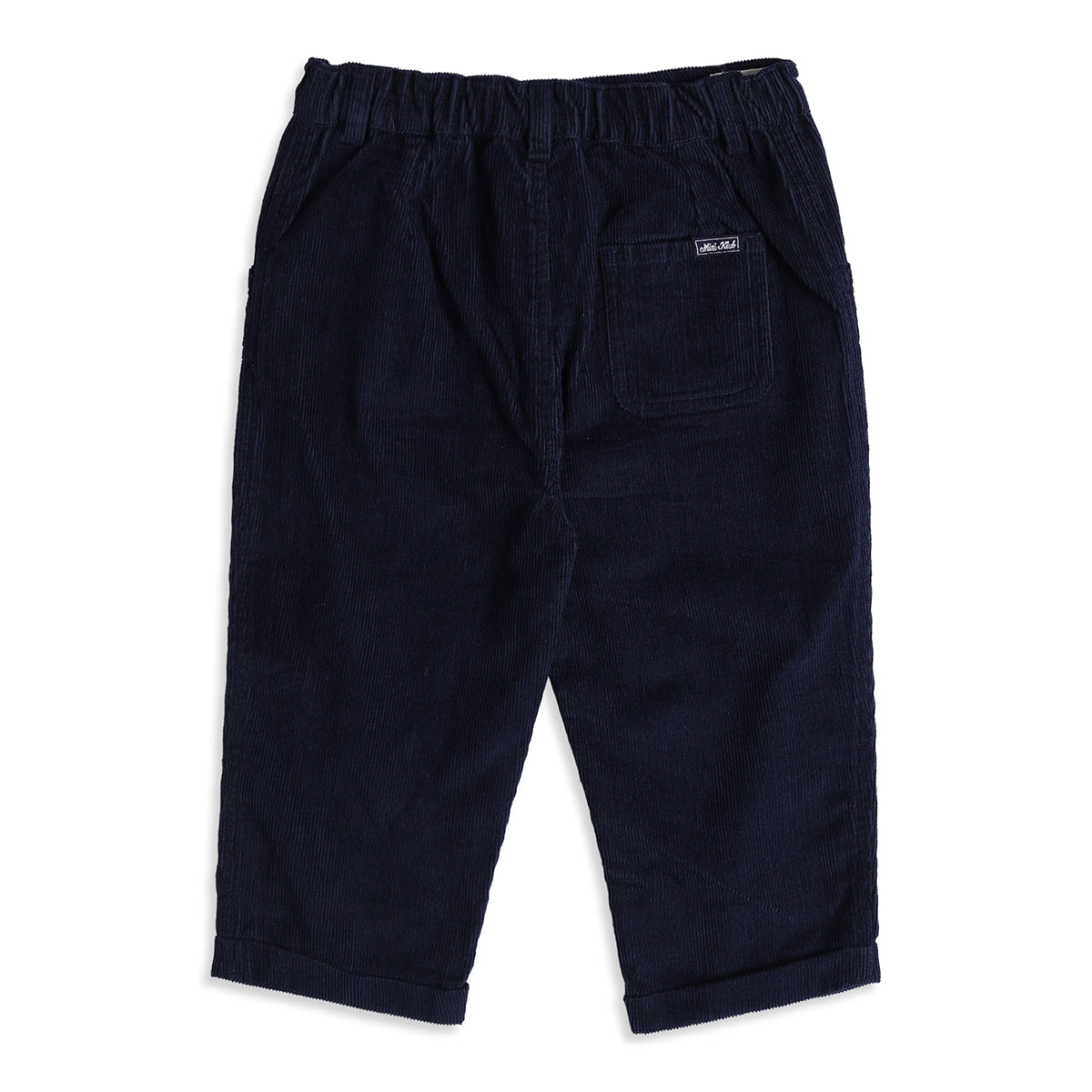 Baby Boys Navy Blue Corduroy Pant with Drawstring Casual Wear