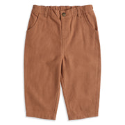 Baby Boys Brown Woven Blend Pant Casual Wear