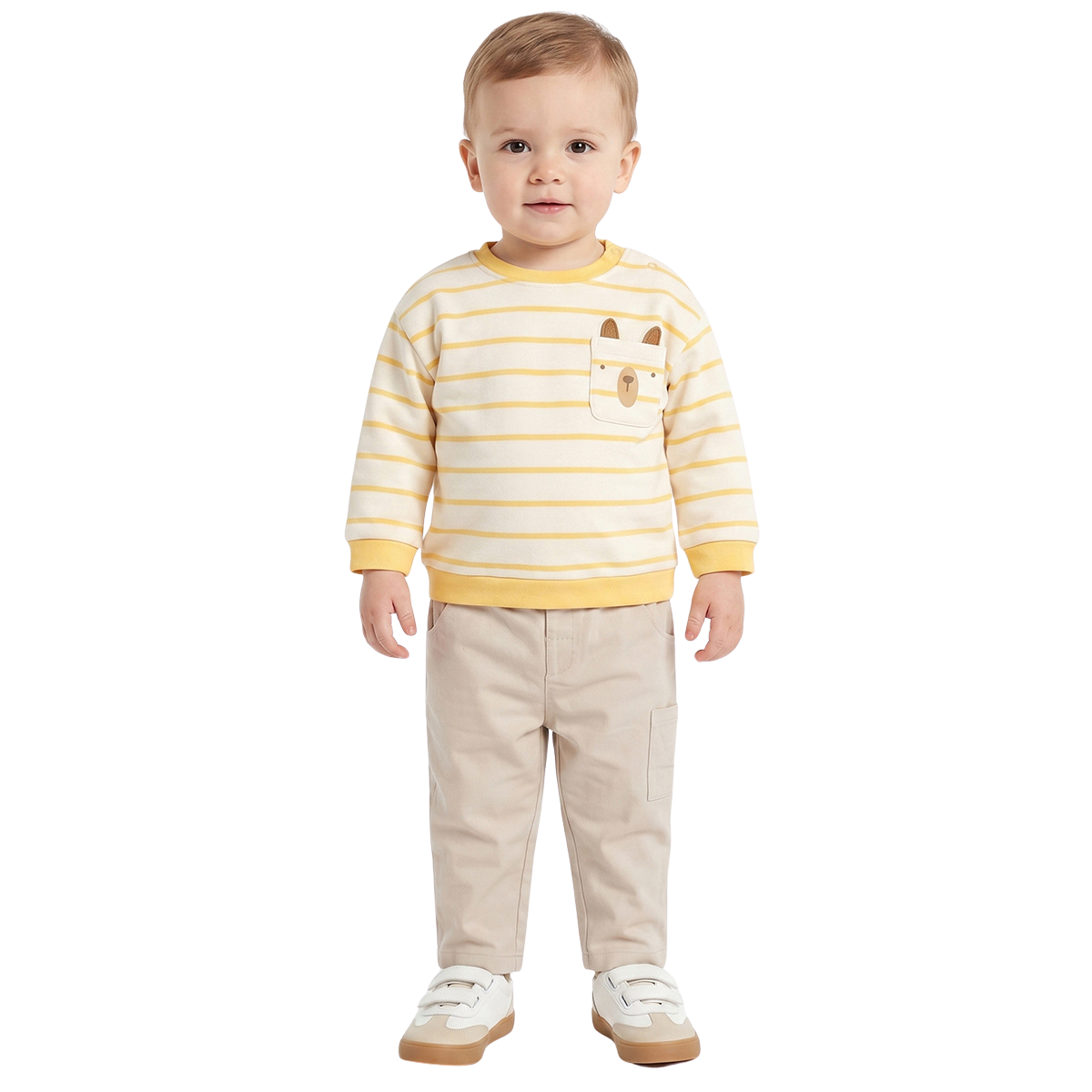Baby Boy Beige Woven Casual Pant