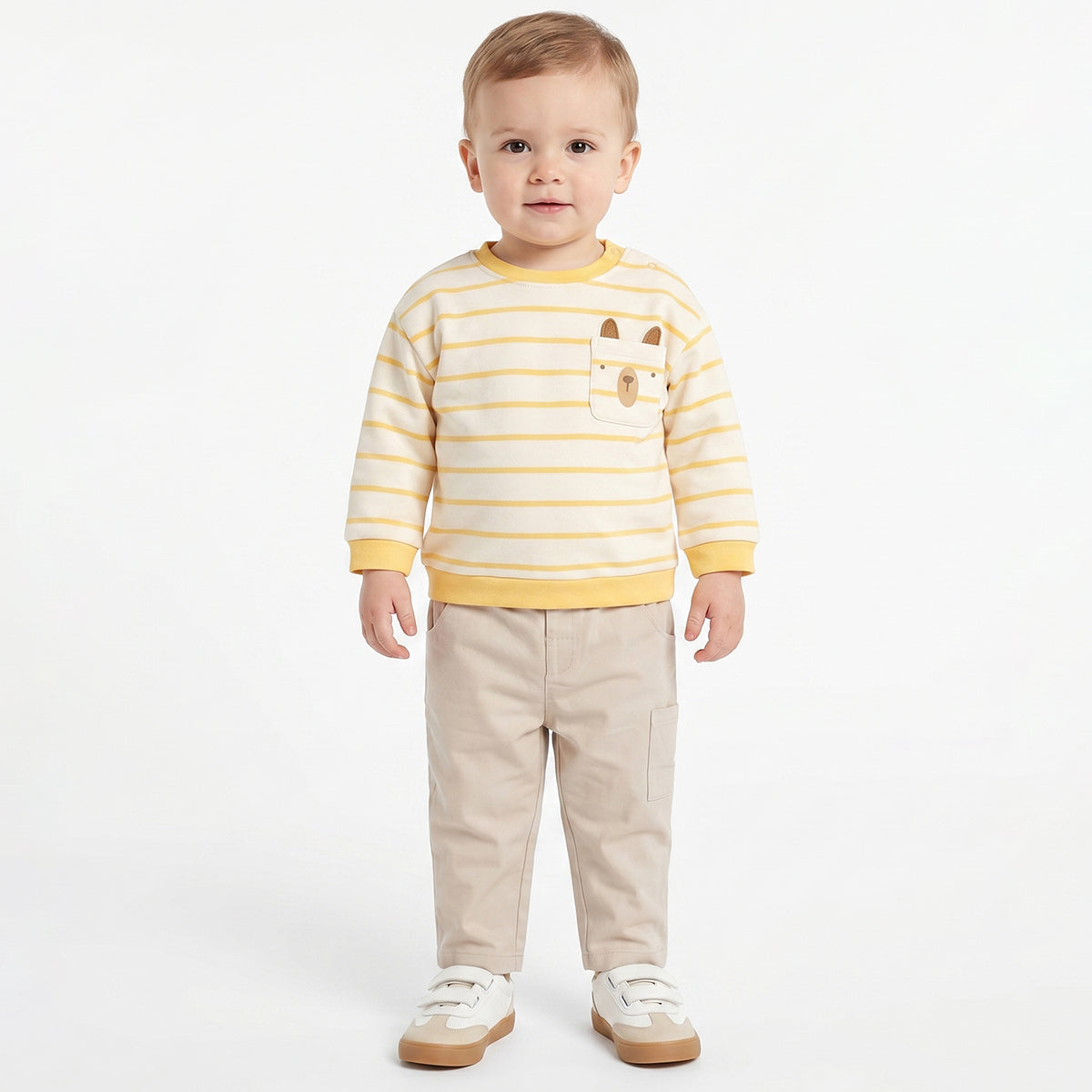 Baby Boy Beige Woven Casual Pant