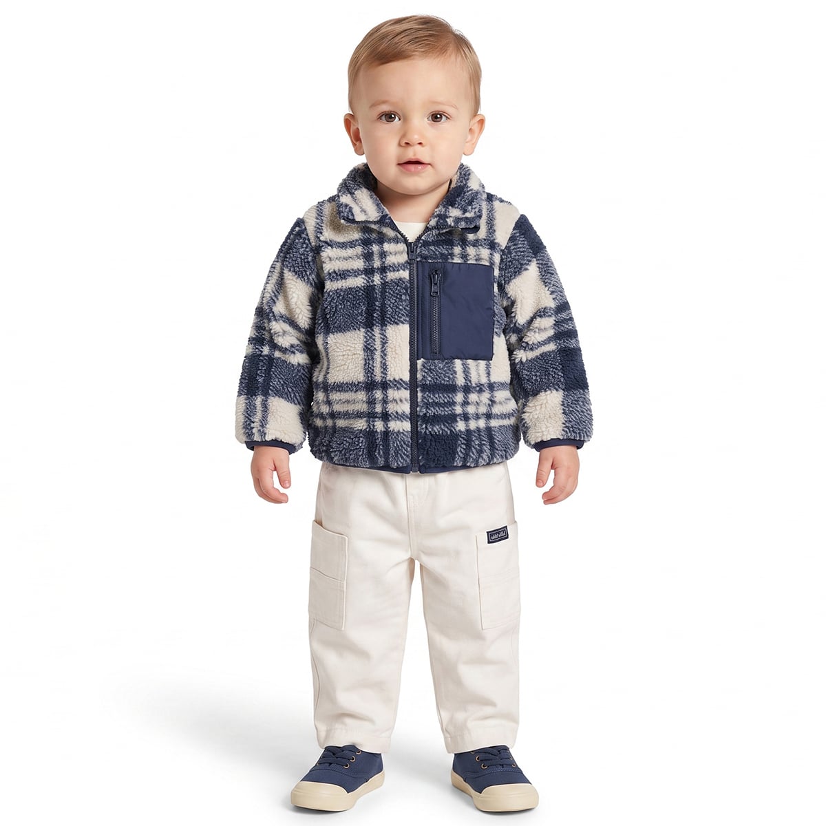 Baby Boys Off-White Cotton Solid Pant Regular Fit Casual Wear