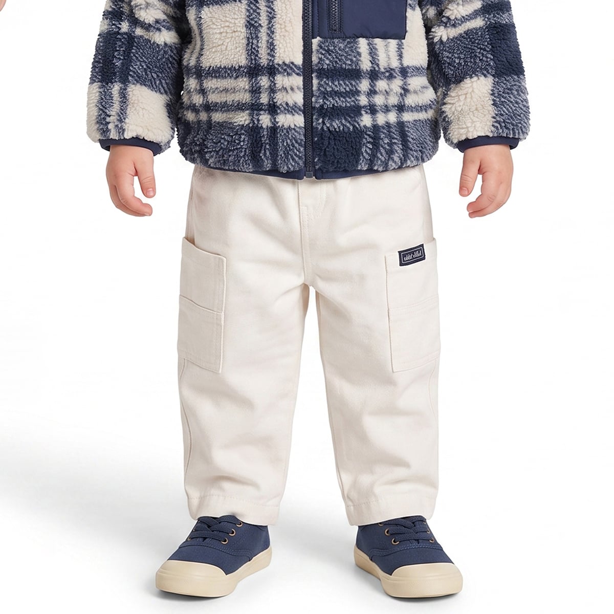 Baby Boys Off-White Cotton Solid Pant Regular Fit Casual Wear