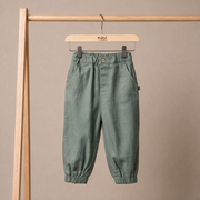 Baby Boys Sage Green Cotton Blend Solid Woven Pant  Regular Fit Casual Wear