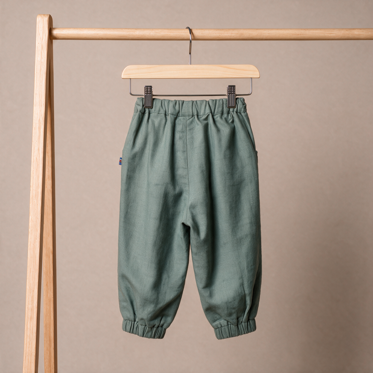Baby Boys Sage Green Cotton Blend Solid Woven Pant  Regular Fit Casual Wear