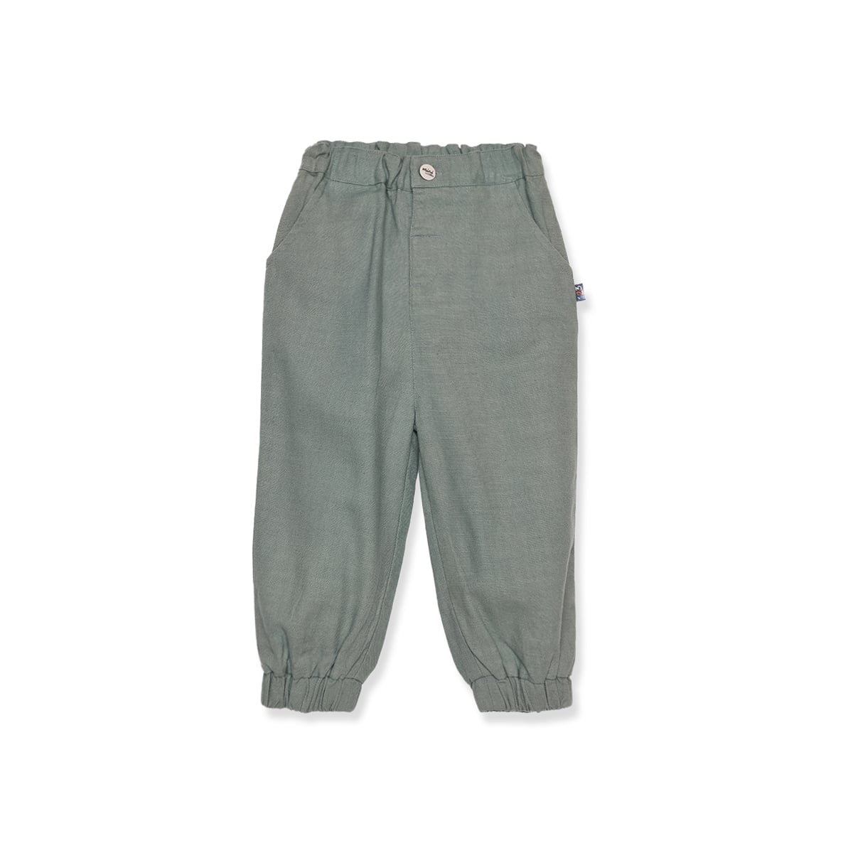 Baby Boys Sage Green Cotton Blend Solid Woven Pant  Regular Fit Casual Wear