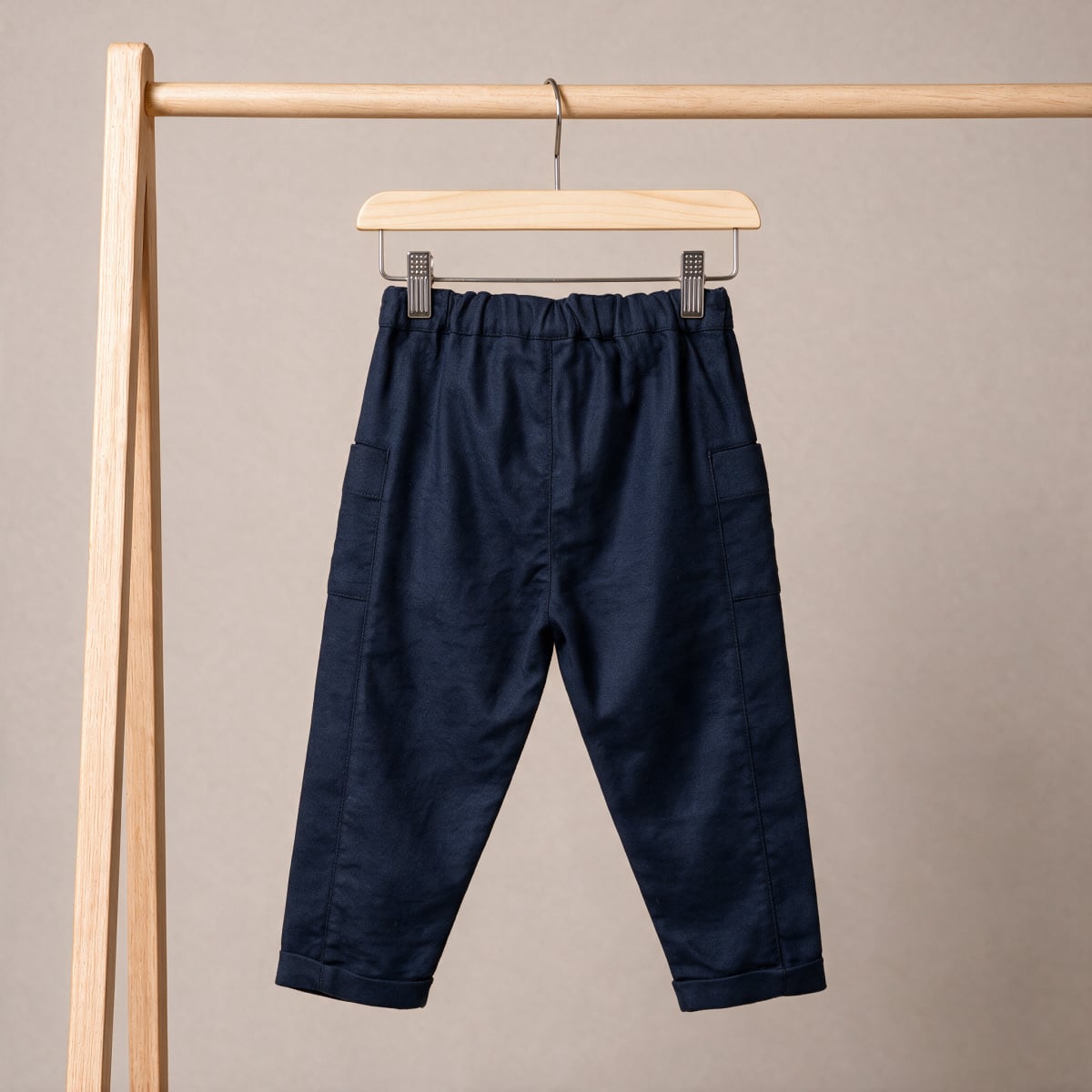 Baby Boys Navy Blue Cotton Blend MC Embroidered Pant Regular Fit Casual Wear