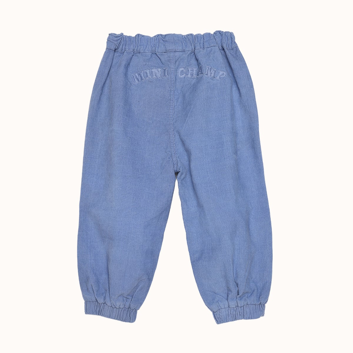 Baby Boys Blue Cotton Corduroy Mini Champ Embroidered Pant Regular Fit Casual