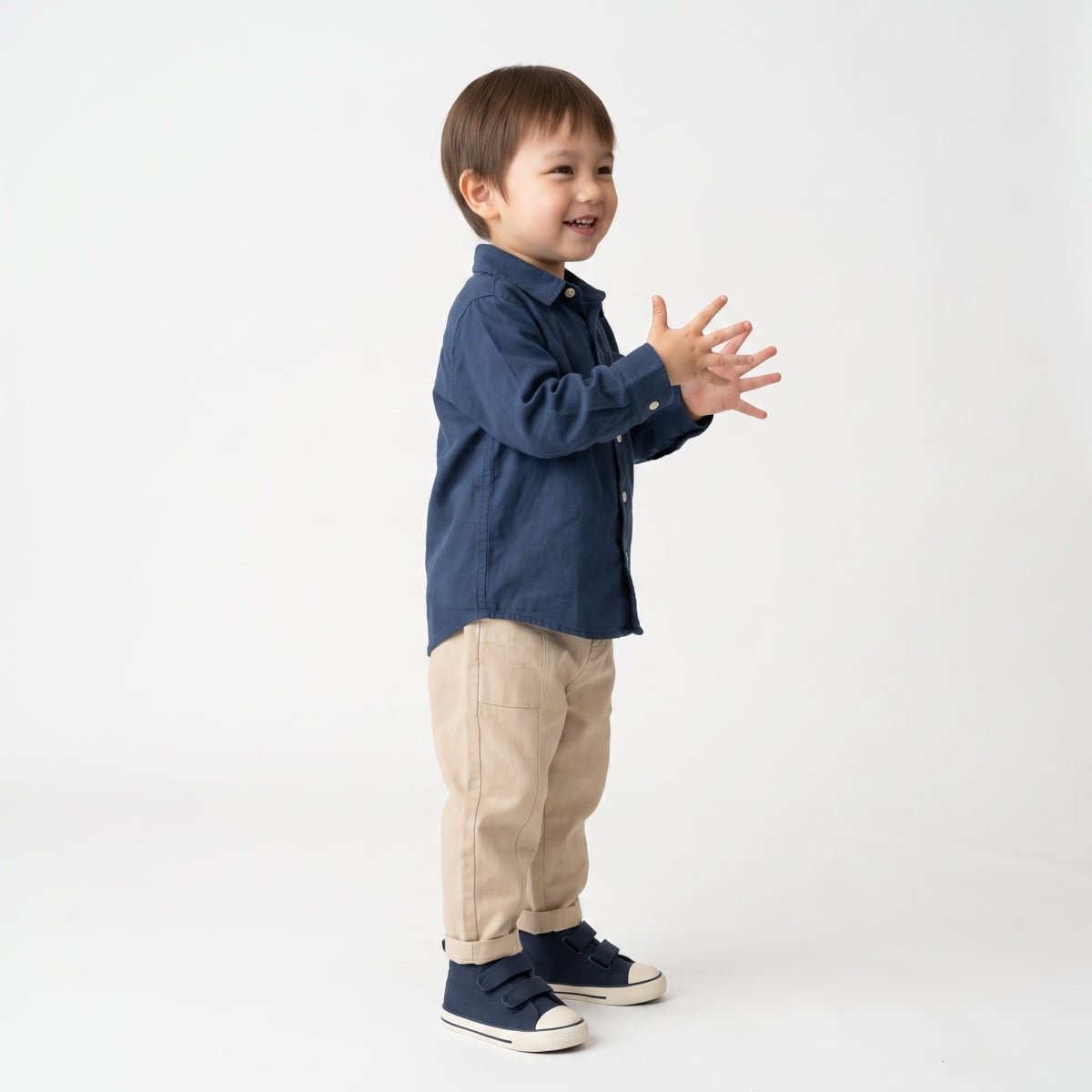 Baby Boys Beige Cotton Blend Animal Embroidered Woven Pant Regular Fit Casual Wear
