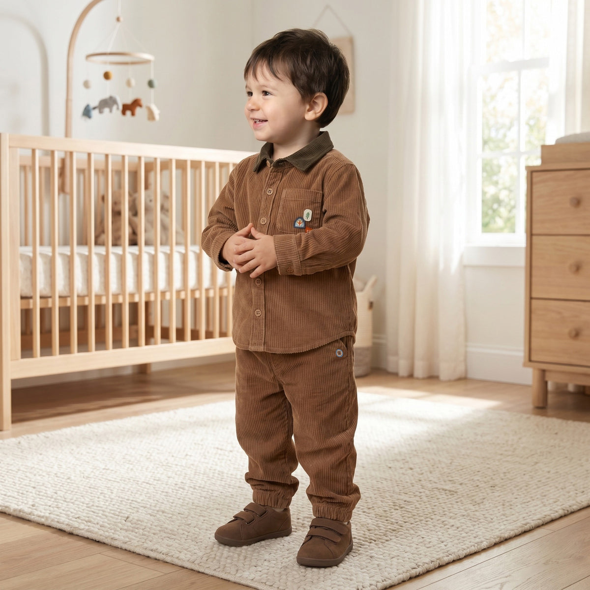 Baby Boys Brown Woven Pant Pack Of One Regular Fit