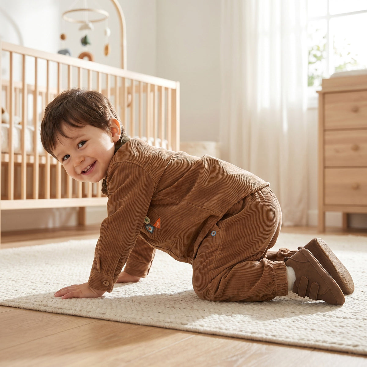 Baby Boys Brown Woven Pant Pack Of One Regular Fit