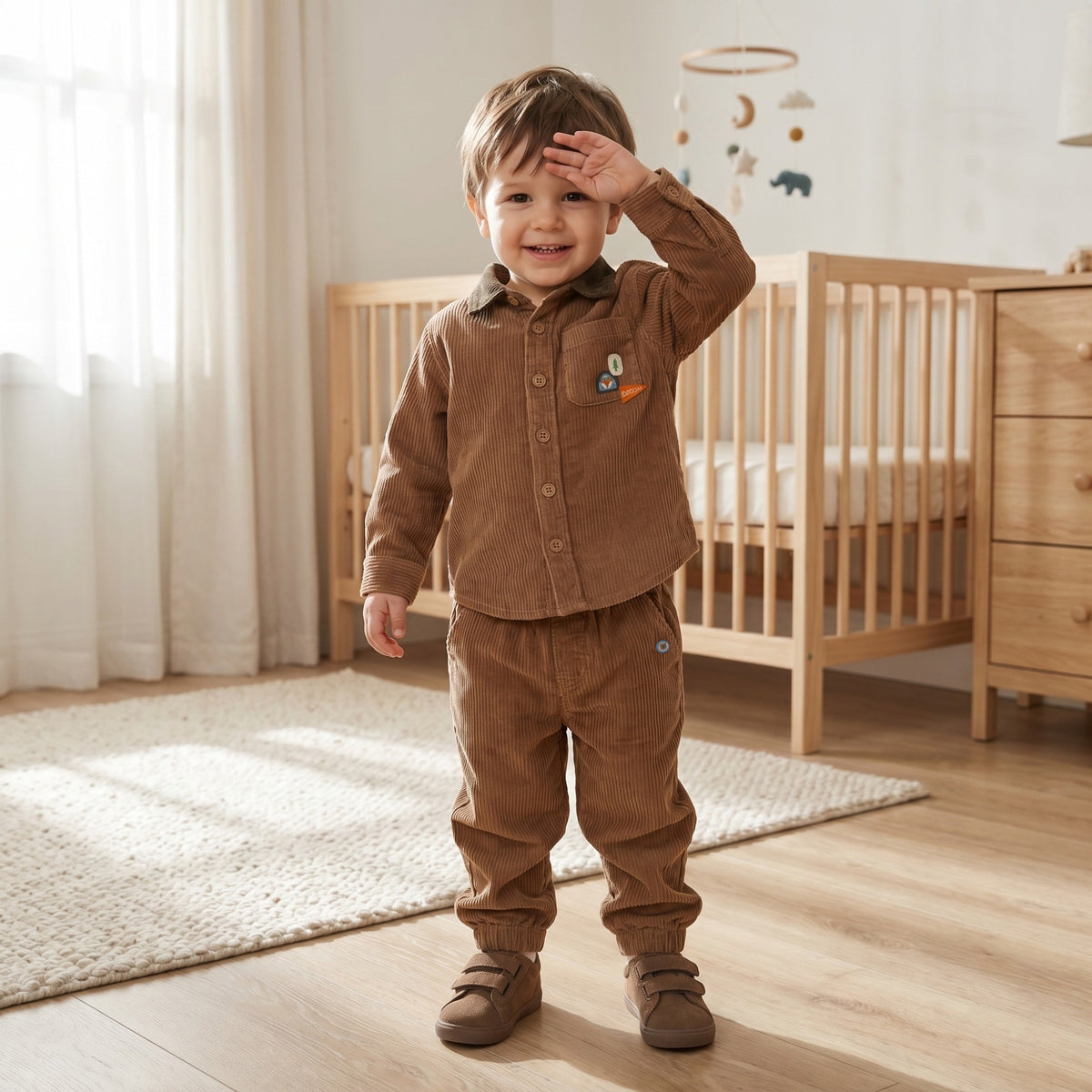 Baby Boys Brown Woven Pant Pack Of One Regular Fit